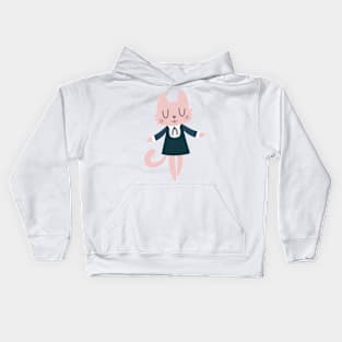 Pink Kitty in a Dress Kids Hoodie